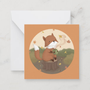 Carte De Correspondance Automne magnifique : Fox
