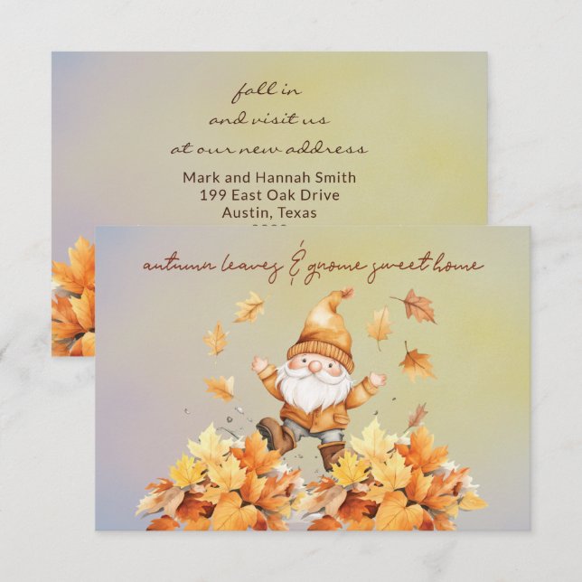 Carte De Correspondance Automne - Nouvelle adresse (Devant / Derrière)