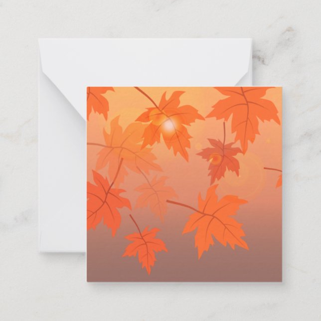 Carte De Correspondance Autumn design with maple leaves and bokeh effect  (Dos)