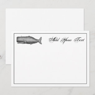 Carte de correspondance avec dessin de baleine du