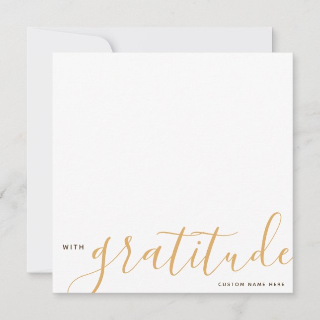 Carte De Correspondance Avec Gratitude Merci personnalisé Jaune (Devant)