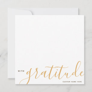 Carte De Correspondance Avec Gratitude Merci personnalisé Jaune