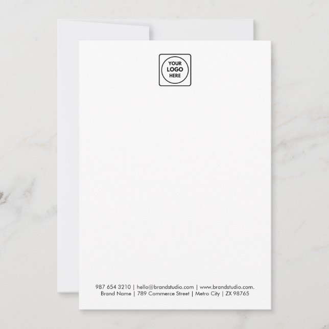 Carte de correspondance avec logo vertical 5x7 (Devant)