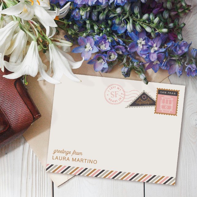 Carte de correspondance avec timbres-poste de San  (Créateur téléchargé)