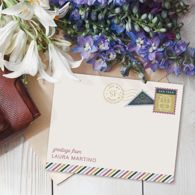 Carte de correspondance avec timbres-poste de San  (Créateur téléchargé)