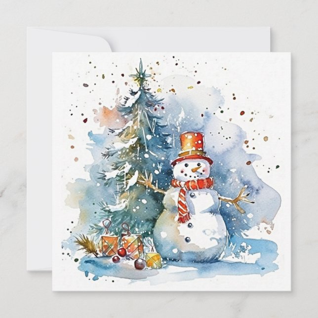 Carte De Correspondance "Aventures gelées : Noël amusant" (Devant)