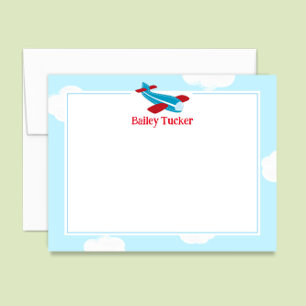 Carte De Correspondance Avion Rétro Petit Aviateur Garçon Stationery