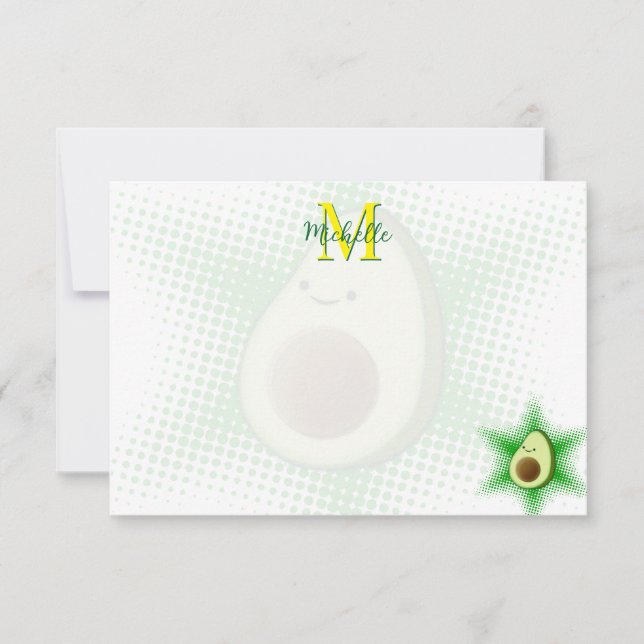 Carte De Correspondance Avocado Superstar Custom Monogram (Devant)
