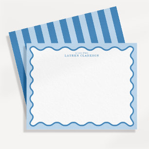Carte de correspondance Baby Blue & bordure ondulé
