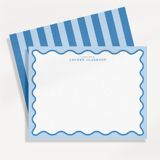 Carte de correspondance Baby Blue & bordure ondulé