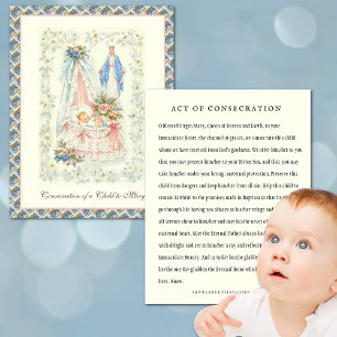 Carte De Correspondance Baby Boy or Girl Prayer to Virgin Mary Note Card
