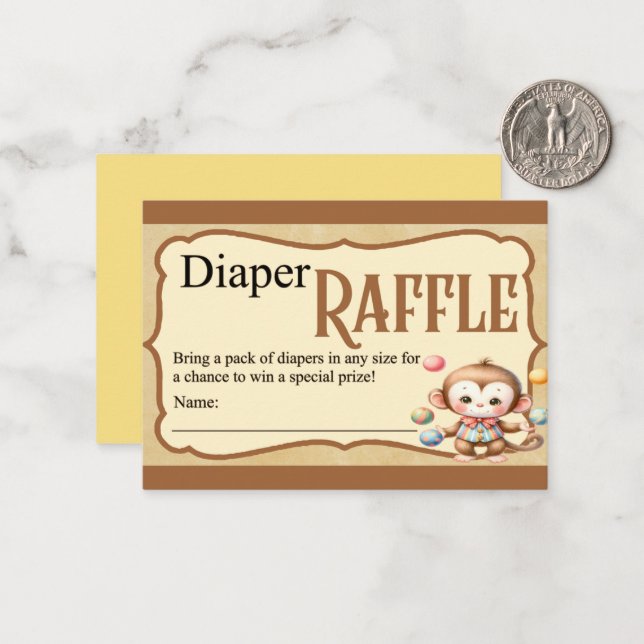 Carte De Correspondance Baby Circus_Diaper Raffle (Devant/Arrière en situation)