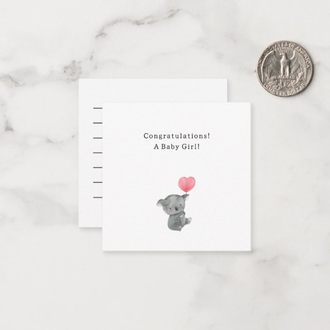 Carte De Correspondance Baby Girl Congratulations Newborn Birth Card (Devant/Arrière en situation)