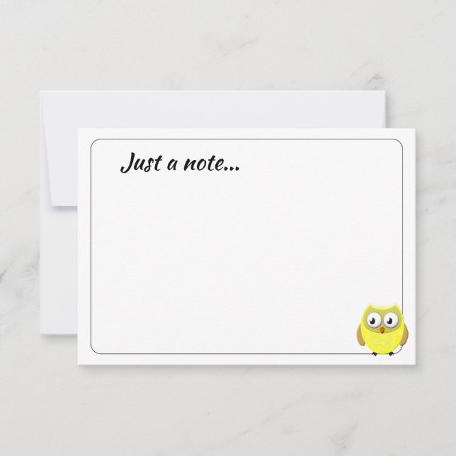 Carte De Correspondance Baby Owl Cartoon Custom Just a Note (Devant)