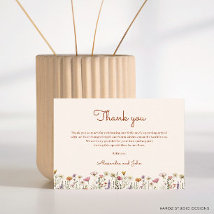 Carte De Correspondance Baby-Shower Bohème Fleur Sauvage sans Genre