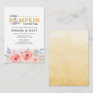 Carte De Correspondance Baby shower Budget citrouille Lilac Rose