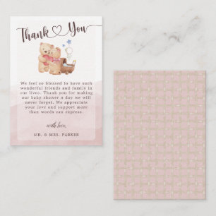 Carte De Correspondance Baby shower d'aquarelle de l'ours mou neutre