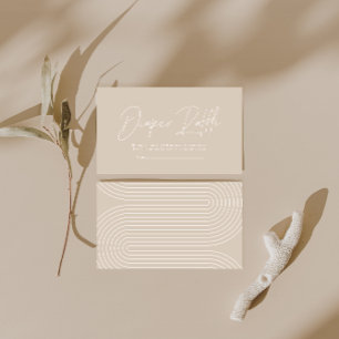 Carte De Correspondance baby shower de couche de crème de script moderne t