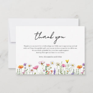 Carte De Correspondance Baby shower Fleur sauvage floral neutre pour les f