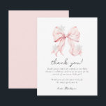 Carte De Correspondance Baby Shower Flocon de Neige Hiver Ruban Rose<br><div class="desc">Carte de remerciement Baby Shower Flocon de Neige Hiver Ruban Rose</div>