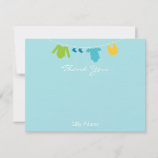Carte De Correspondance Baby shower Garçons Merci Note