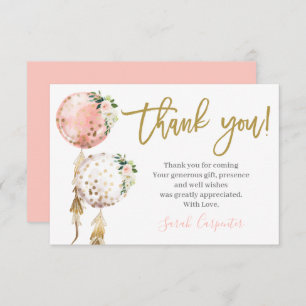 Carte De Correspondance Baby shower Girl merci