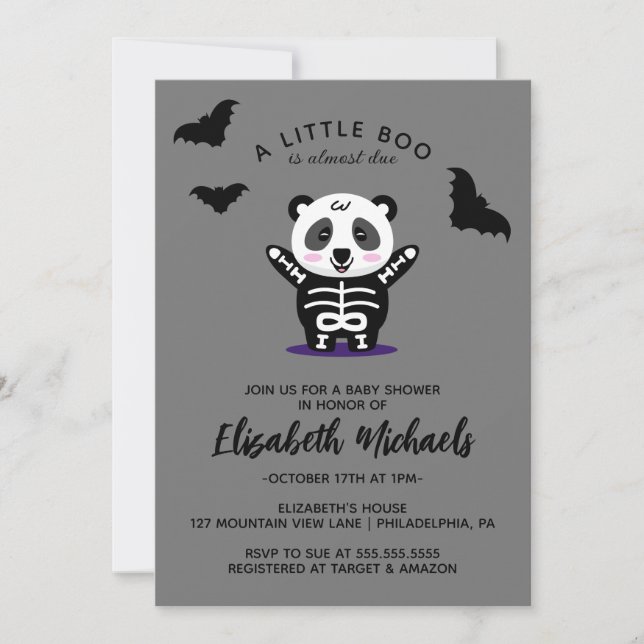 Carte De Correspondance BABY SHOWER | Halloween Cute (Devant)