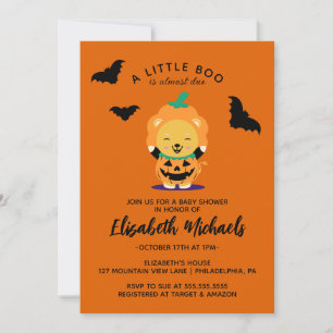 Carte De Correspondance Baby shower   Halloween Cute Lil' Citrouille