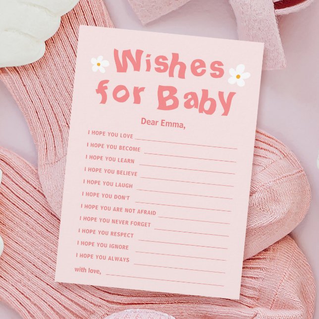 Carte De Correspondance Baby shower marguerite mignonne Printemps des souh (Créateur téléchargé)