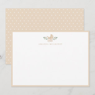Carte De Correspondance Baby shower Merci plat