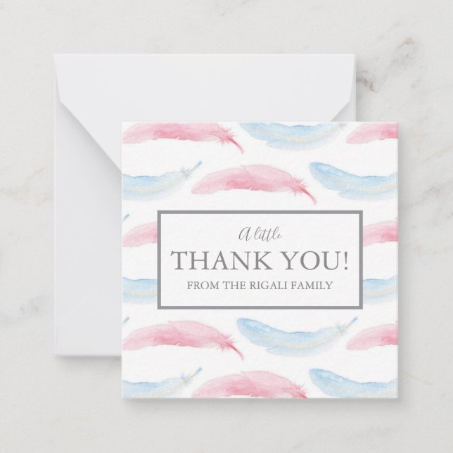 Carte De Correspondance Baby shower Mini Merci (Devant)