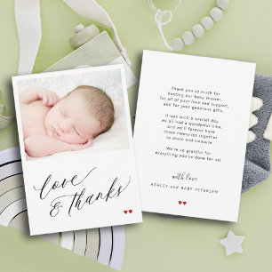 Carte De Correspondance Baby shower photo amour et merci