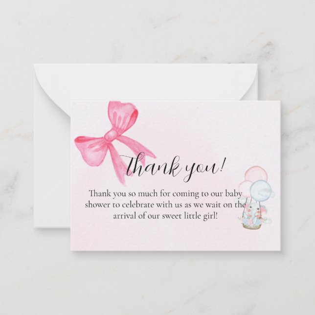Carte De Correspondance Baby Shower Thank You Card Design (Devant)