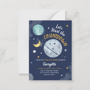 Carte De Correspondance Baby shower virtuel de compte d'espace extra-atmos