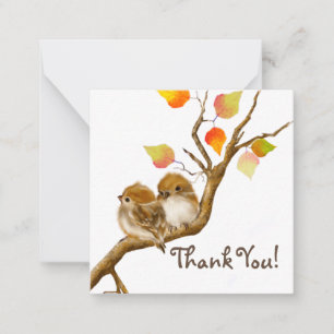 Carte De Correspondance Baby Sparrow Birds Thank You Note card