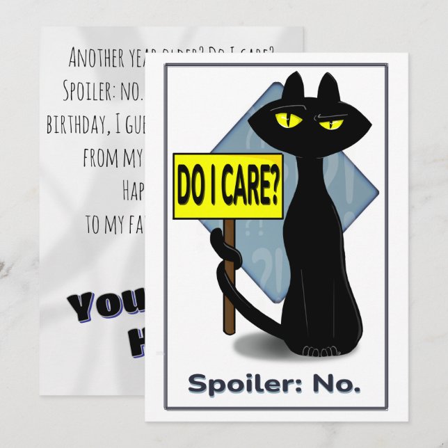 Carte De Correspondance Bad Boogie Sarcastic  Birthday Card  (Devant / Derrière)