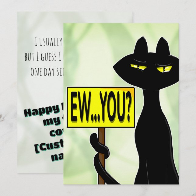 Carte De Correspondance Bad Boogie Sarcastic  Birthday Card  (Devant / Derrière)