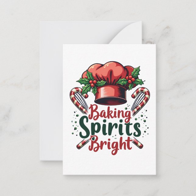 Carte De Correspondance Baking Spirits Bright Funky Baking Chef Baker (Devant)