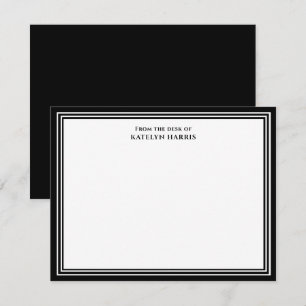 Carte De Correspondance Balck White Triple Bordure De La Part De Flat