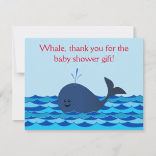 Carte De Correspondance Baleine c'est une note plate de Merci de baby