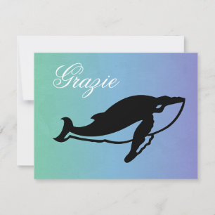 Carte De Correspondance Baleine sur le Merci italien