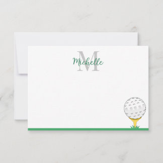 Carte De Correspondance Balle de golf monogramme personnalisé simple