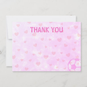 Carte De Correspondance Balles de football rose aquarelle coeurs rouges vi