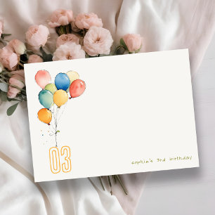 Carte De Correspondance Ballons de fête d'anniversaire enfants jaune rouge
