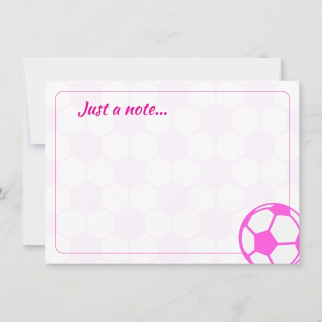 Carte De Correspondance Ballons de foot rose et blanc Note vierge (Devant)