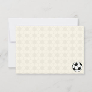 Carte De Correspondance Ballons de Football Noirs et Blancs Crème Vierges