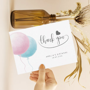Carte De Correspondance Ballons Pastels Anniversaire Budget Merci