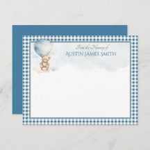 Ballotte à ours en peluche Baby shower turquoise