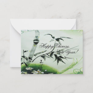 Carte De Correspondance Bambou Chinois En Style Peinture