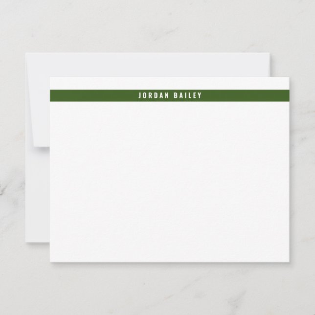 Carte De Correspondance Bande Moderne Vert Foncé Technique Professionnelle (Devant)